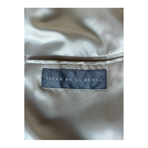 Oscar De La Renta 100 % Sand Washed Pure Silk Men’s Silver J101 Blazer | 44R - Picture 8 of 14